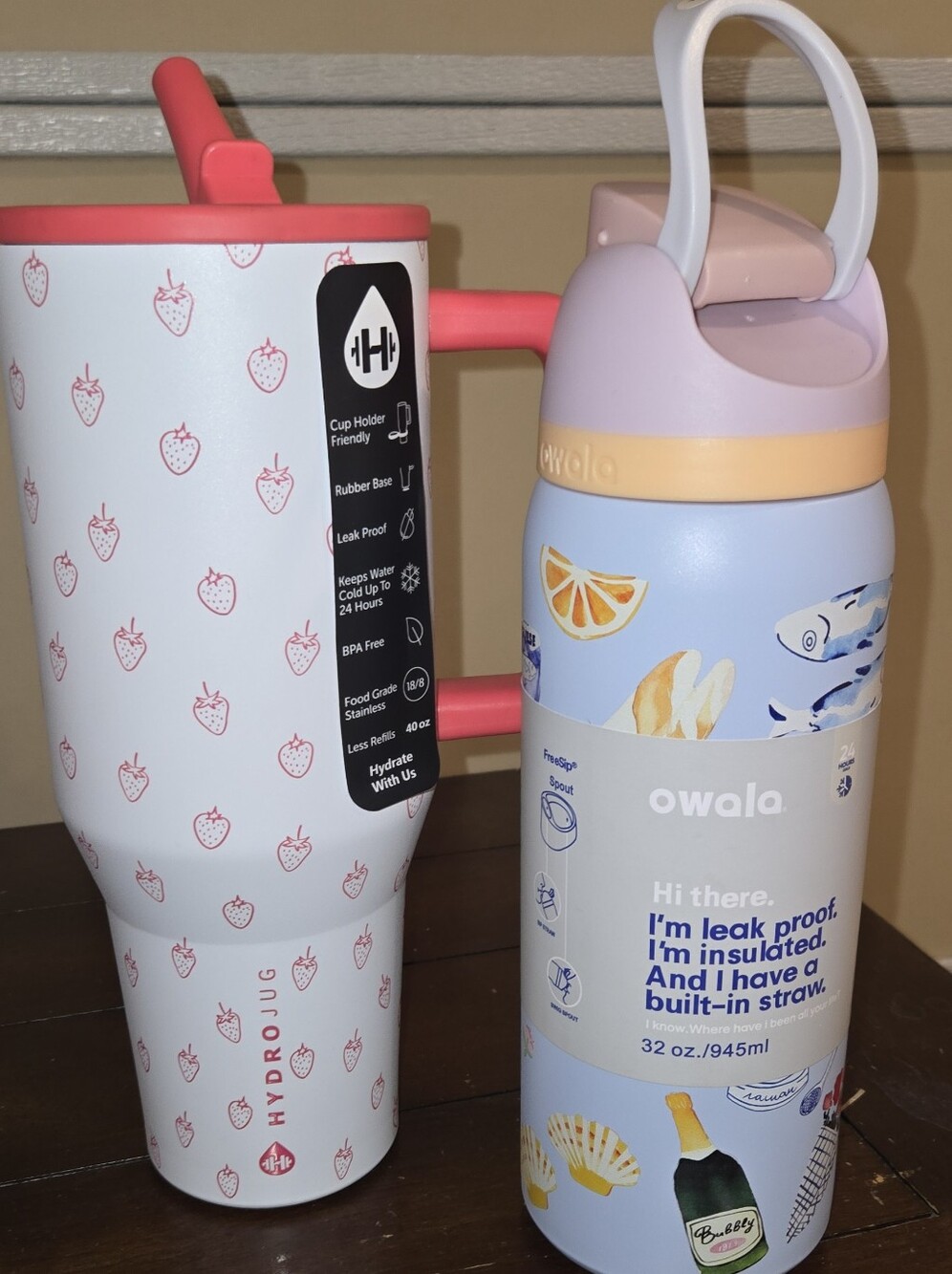 Strawberry 40 oz Tumbler & 32 oz Water Bottle Set